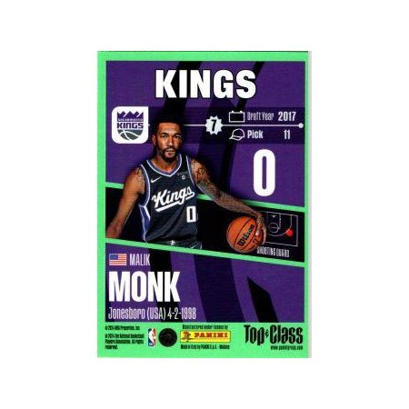 2023-24 PANINI NBA Top Class - #123 - Malik Monk - Sacramento Kings